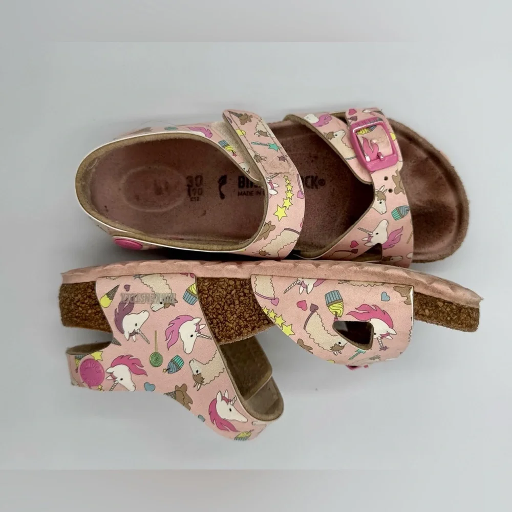 Birkenstock Sz 30 Kids Rio Unicorn Sandals - Pink. Well-worn, well-loved!